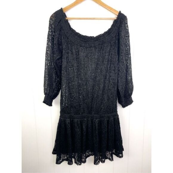 Free People Carina Meadow Lace Dress Black Size M MSRP $350‎ - Picture 5 of 14